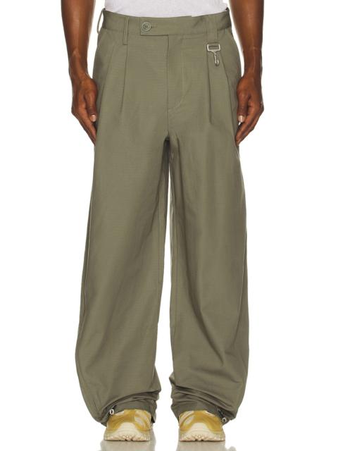 Cotton Ripstop Pleated Trouser