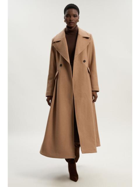 Petite Wool Tailored Flared Skirt Midi Coat