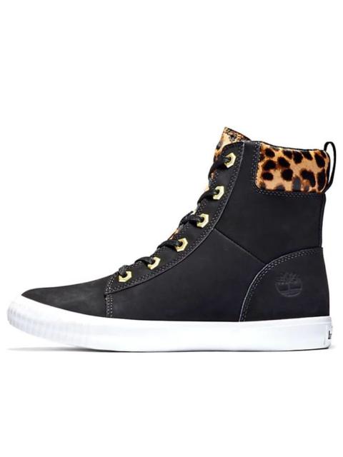 (WMNS) Timberland SKyla Bay 6 Inch Boot 'Black Nubuck wtih Cheetah Collar' A2F1P001