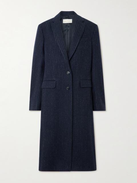 Pinstriped Wool-twill Coat