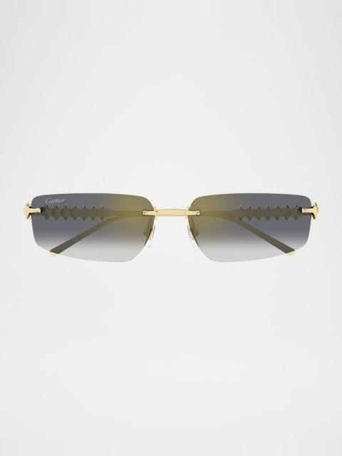 Rimless Metal Rectangle Sunglasses
