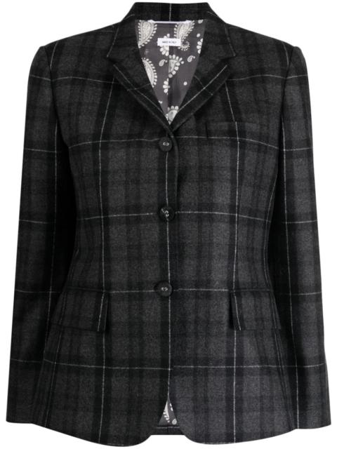 checked single-breasted blazer