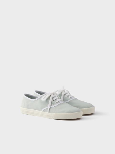 Drill fabric laced sneakers