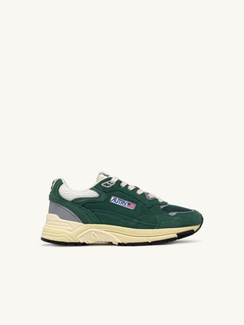 HYPERWAY SNEAKERS IN MALACHITE COLOR AND SILVER-TONE SUEDE AND MESH