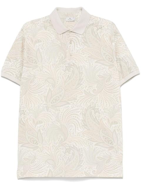 paisley-print polo shirt