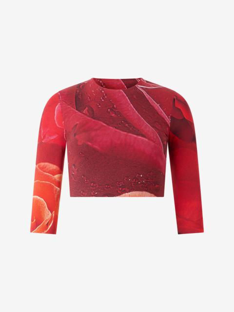 Rose-Print Crop Top