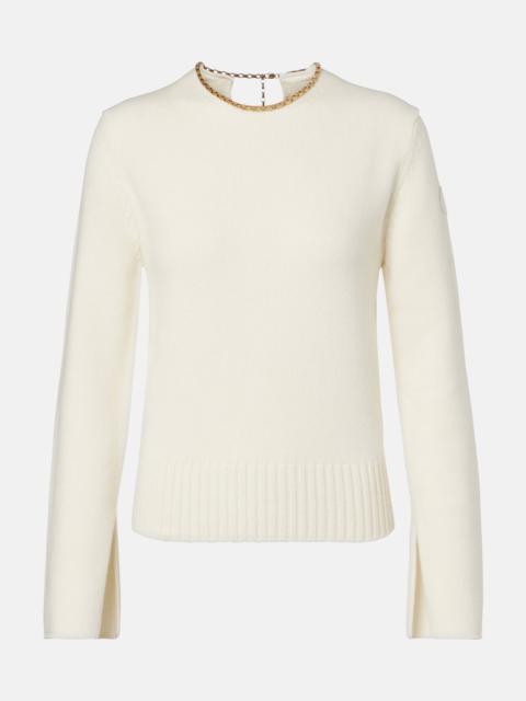 Chain-detail wool and cashmere sweater