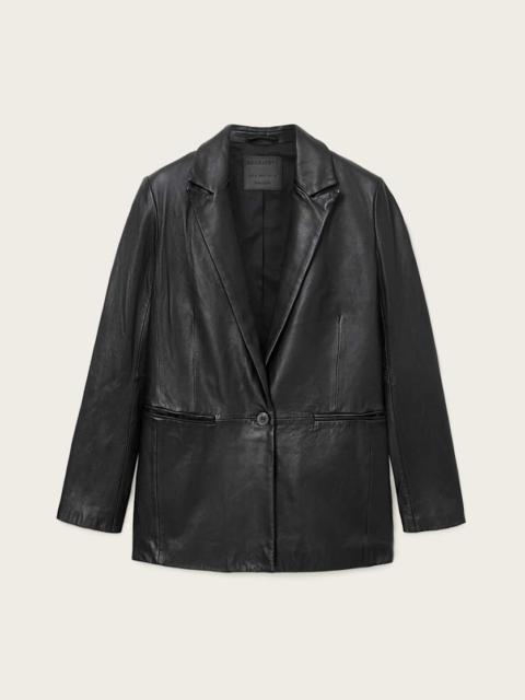 DERI SINGLE BREASTED LEATHER BLAZER