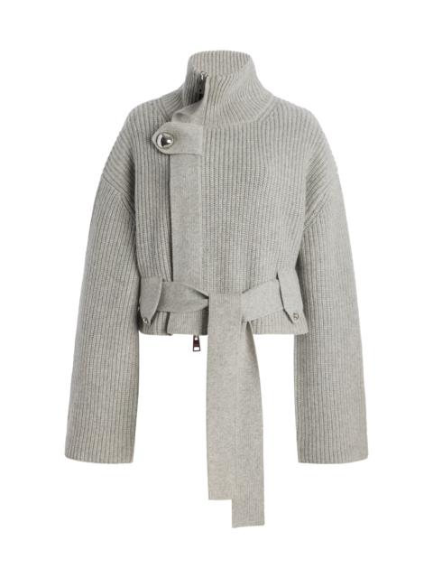 The Neal Belted Cashmere Sweater grey