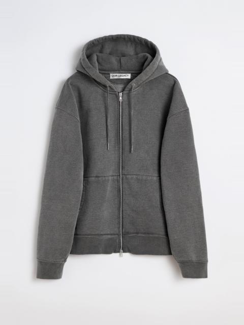 Rascal Hood Worn Black Hefty Fleece