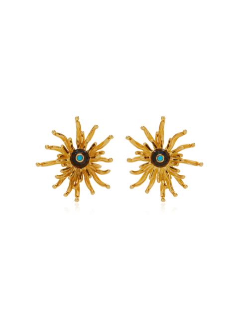 Cactus Gold-Plated Multi-Stone Earrings gold