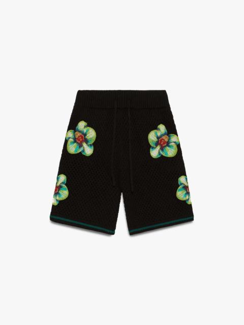 Glitch Orchid Embroidered Crochet Short | Casablanca Paris
