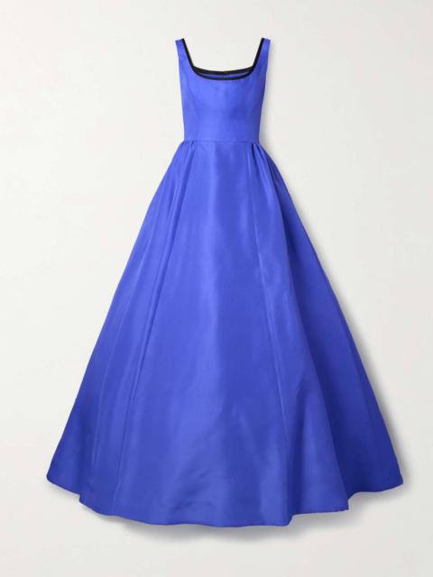 Pleated silk-gazar gown