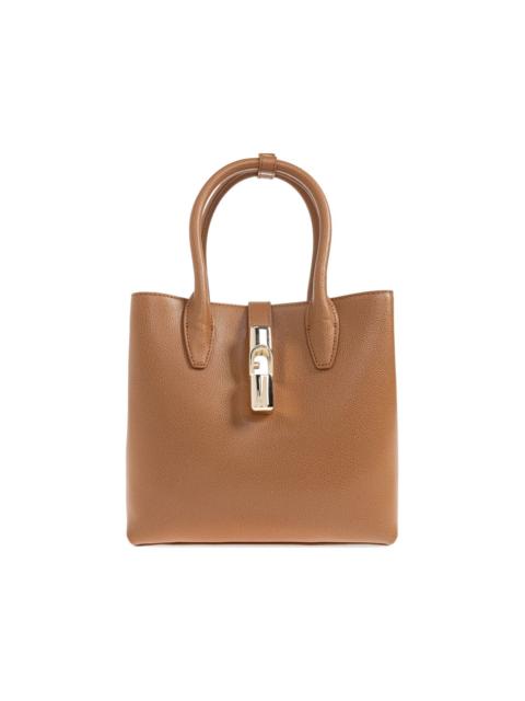 Goccia top-handle lock leather small tote bag