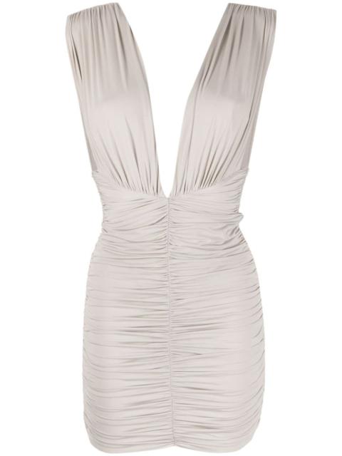 V-neck draped minidress