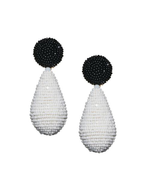 ALENA EARRINGS - WHITE/JET