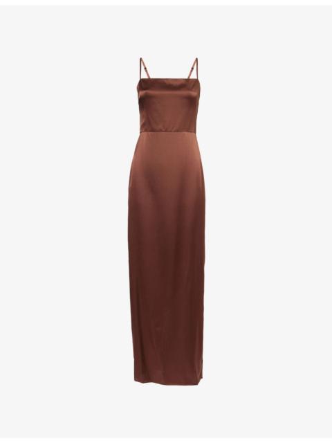 Frankie Shoulder-Straps  Silk Midi Dress