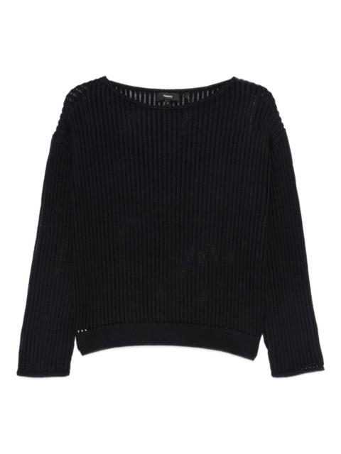 ribbed boat-neck sweater