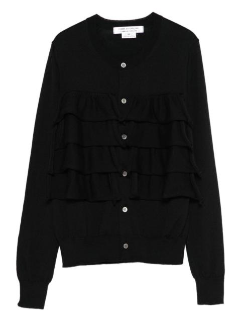 layered-ruffle cardigan