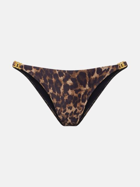 Leopard-print bikini bottoms