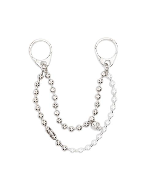 skull-pendant double-chain charm