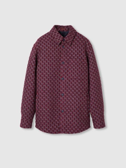 Bouclé wool jacquard shirt with GG Shadow