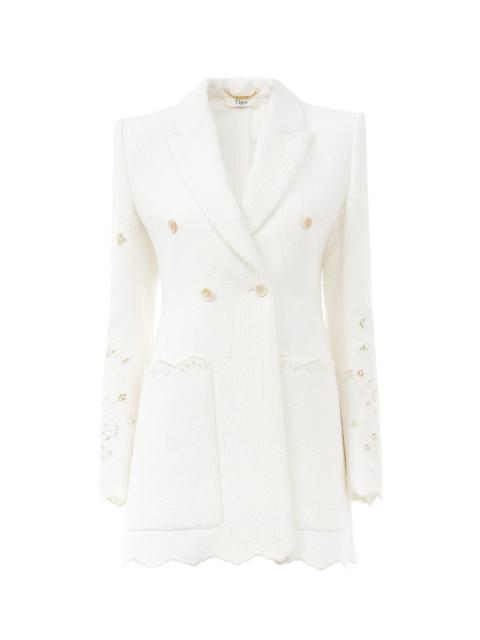 DOUBLE-BREASTED TAILORED JACKET IN A COTTON MIX