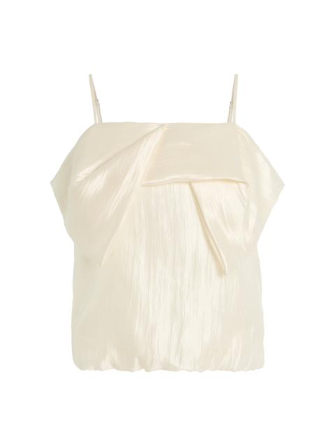 Porcha Draped Taffeta Top ivory