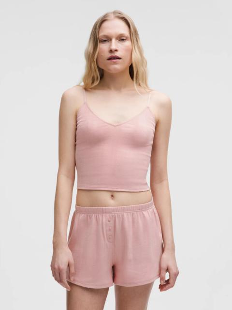 Cotton Pointelle Cropped Cami Tank Top