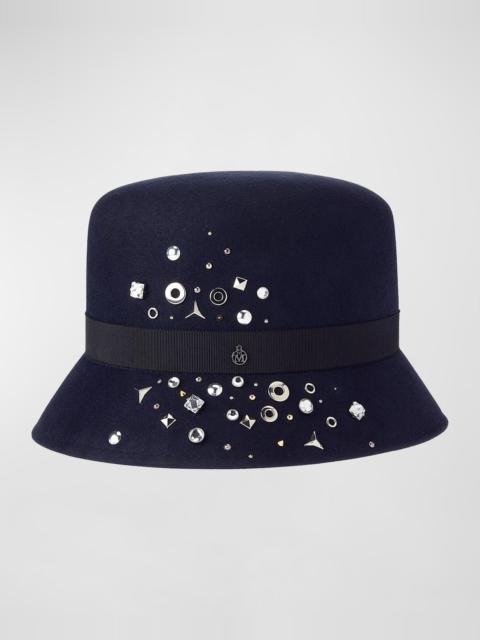 Mini New Kendall Starlight Studded Felt Bucket Hat