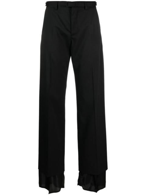 high-waisted flared trousers