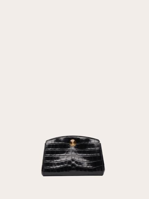 PUSHLOCK CLUTCH BLACK CROC