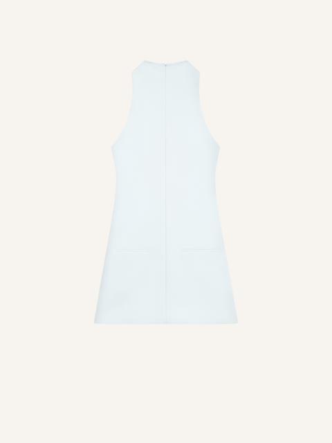 SLEEVELESS TWILL A-LINE DRESS