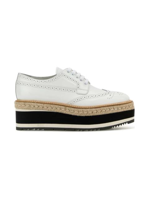 White Leather Lace-up Shoes