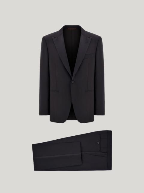 BLACK WOOL TUXEDO WITH PEAK LAPELS
