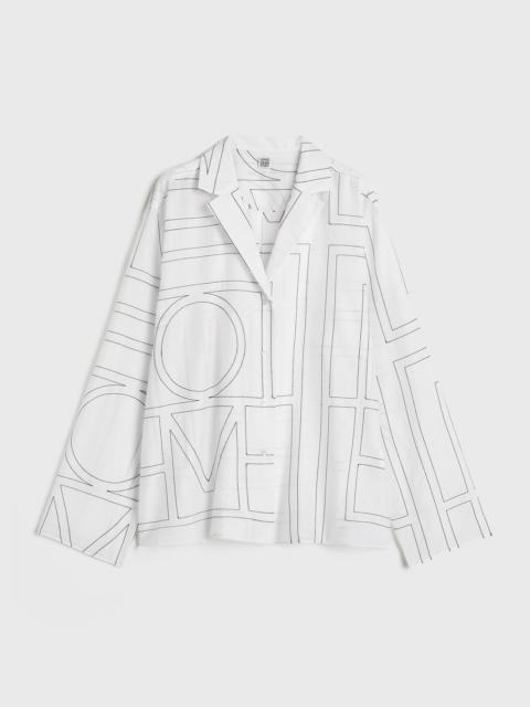 Monogram cotton pj top white/black