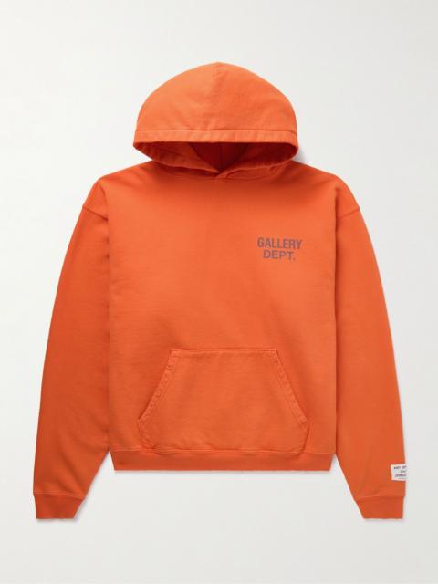 90's Oversized Logo-Print Cotton-Jersey Hoodie Orange