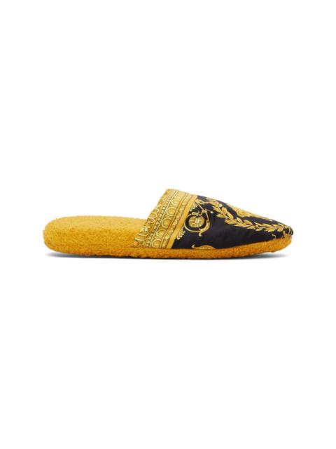 Gold & Black 'I Heart Baroque' Slippers
