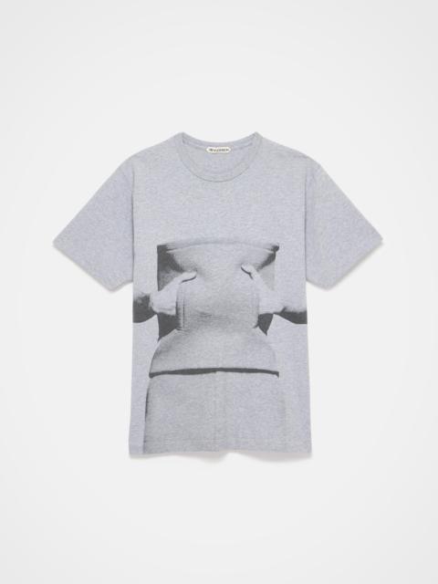MENS GESTURE T-SHIRT IN MID GREY MELANGE