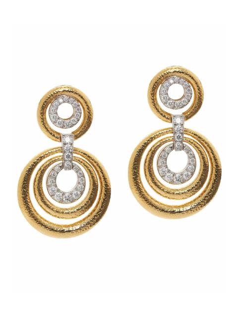 Diamond Triple Circle Drop Earrings