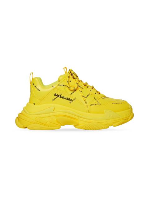 Men's Triple S Sneaker Allover Logo in Yellow