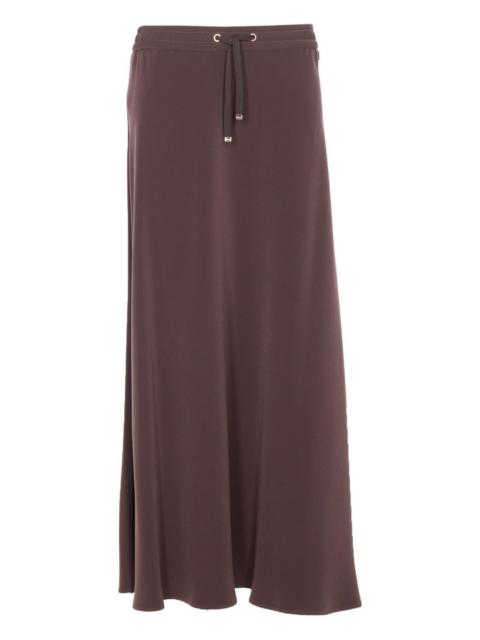 elasticated-waist drawstring skirt