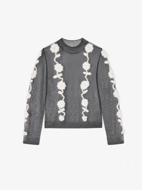 BLACK FLOWER CROCHET TURTLENCK