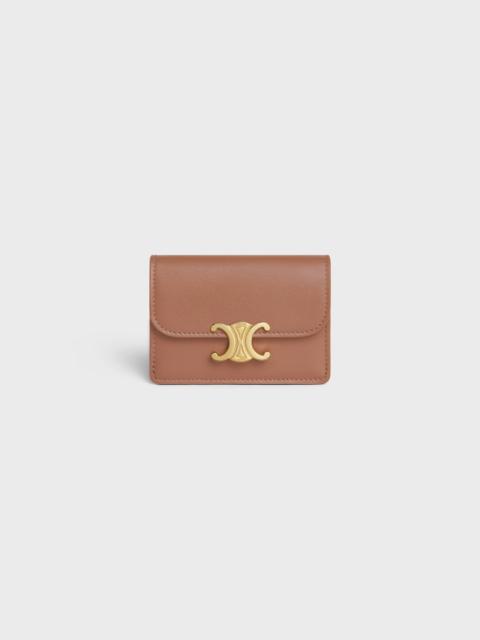 CARD HOLDER WITH FLAP TRIOMPHE in Shiny calfskin