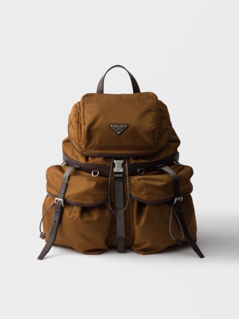 Re-Nylon and leather backpack