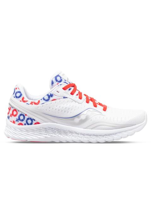 SAUCONY X PRINKSHOP WOMEN'S KINVARA 11 - WHITE/RED/BLUE