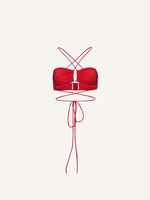 Crisscross bandeau top in red