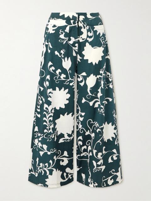 Adele Floral-print Cotton Wide-leg Pants