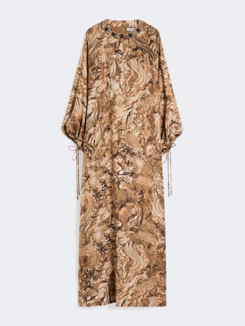 Printed silk tunic dress - GOLD