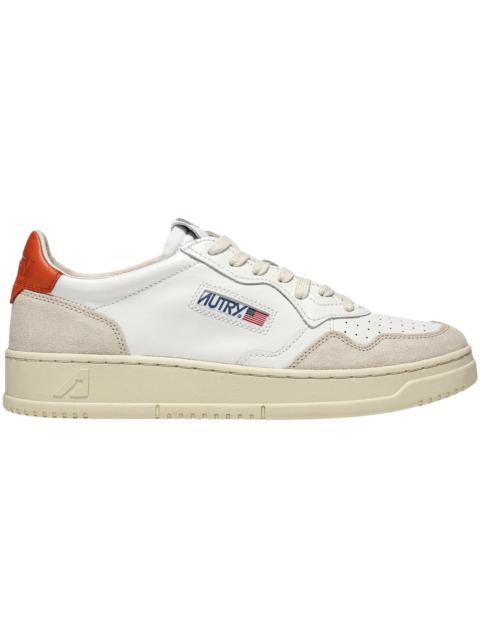 Autry Medalist Leather Suede Low White Beige Orange (Women's)